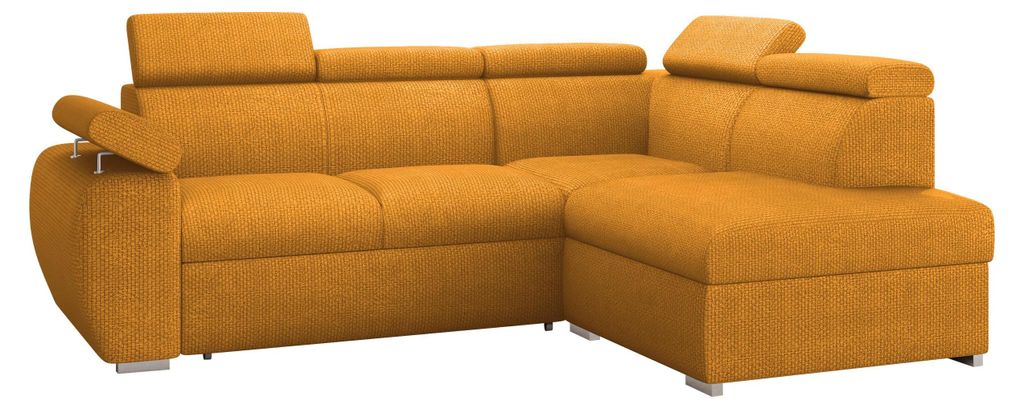 MIRJAN24 Ecksofa Boston, Eckcouch mit Schlaffunktion und Bettkasten, Stilvoll Polsterecke (Farbe: Flow 10, Seite: Rechts 2R+R+LXP)
