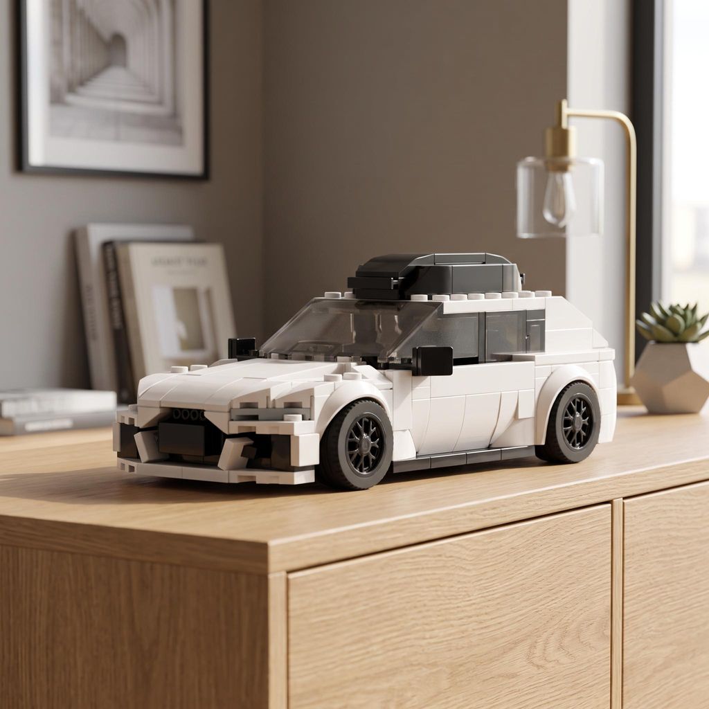 RS6 Supersportwagen Klemmbaustein Modell Speed-Serie | MOC Produktbild  KI-generiertes Bild
