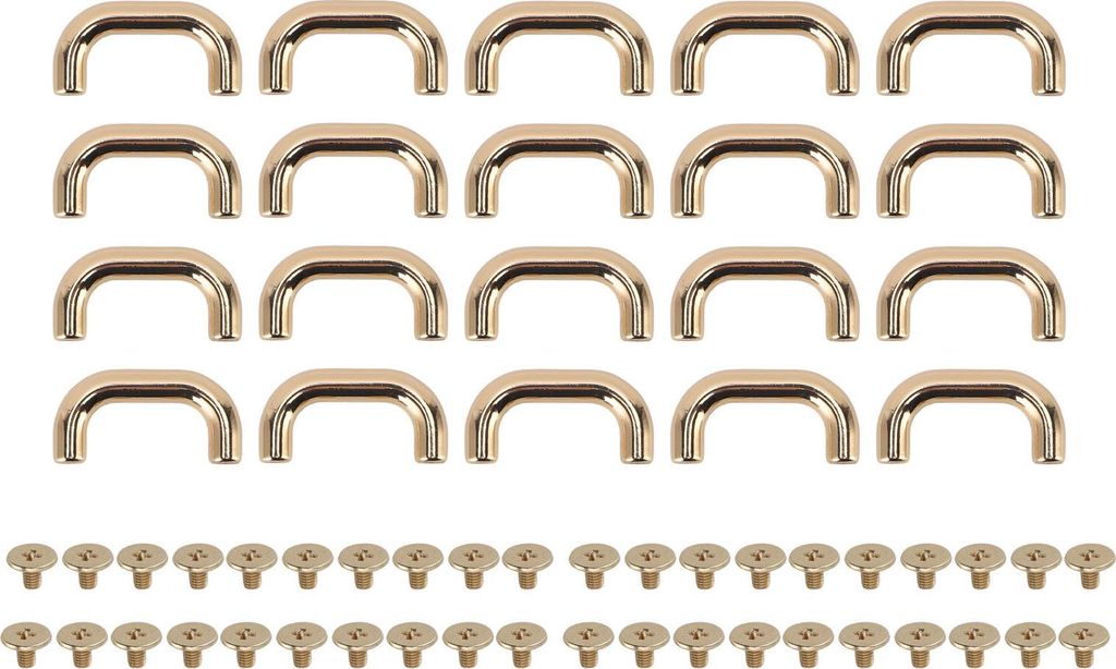 20 Sets U Formringschnalel 5,5 mm gekreuzte Schrauben Bogenbrückenhandle Hardware für Geldbörse Handtasche Schreibtischschublade golden