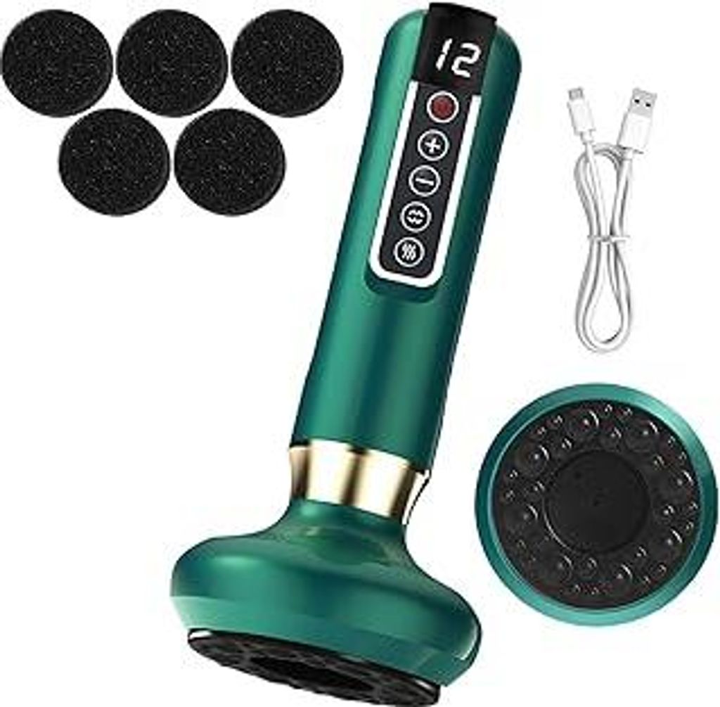 Aischens Elektrische Schröpfmassagegerät,Anti-Cellulite Massagegerät für Beine/Bauch/Hände,Anticellulite Gerät, Lymphdrainageapparat mit 12 P...