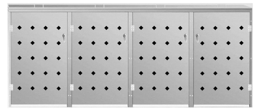 Edelstahlverkleidung für Mülltonnen bis 4 Stück, Silber