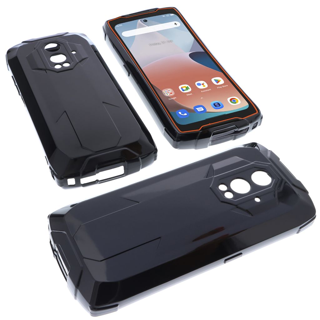 foto-kontor Hülle kompatibel mit Blackview BV9300 Schutzhülle schwarz Tasche Gummi TPU Handy Schutz Handytasche Handyhülle Smartphone Case Kante...