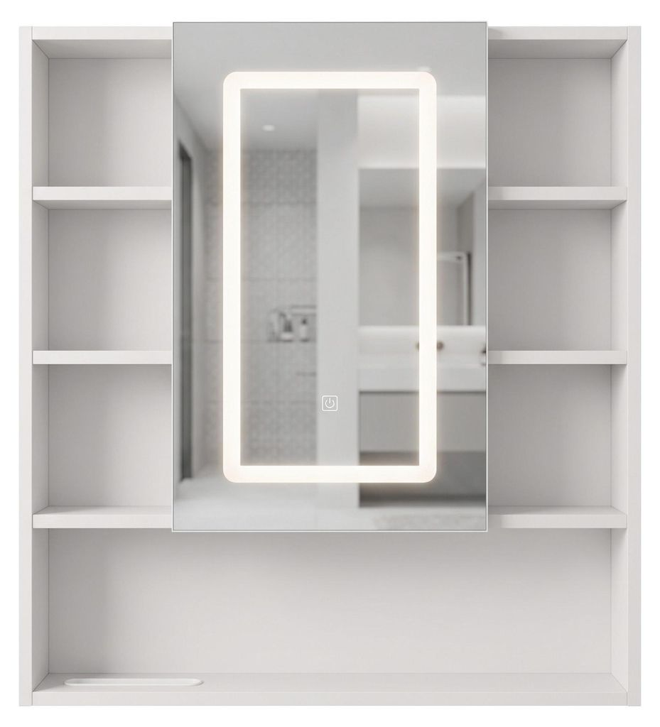 Armoire De Toilette Avec Miroir Rea Luna 70X80 Led Blanc Image du produit 