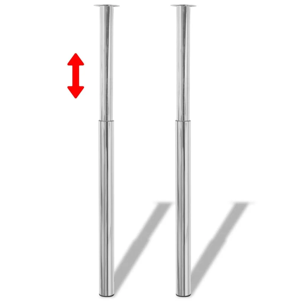 Pieds télescopiques pour bar et plan de travail chromés 71-110 cm 4x