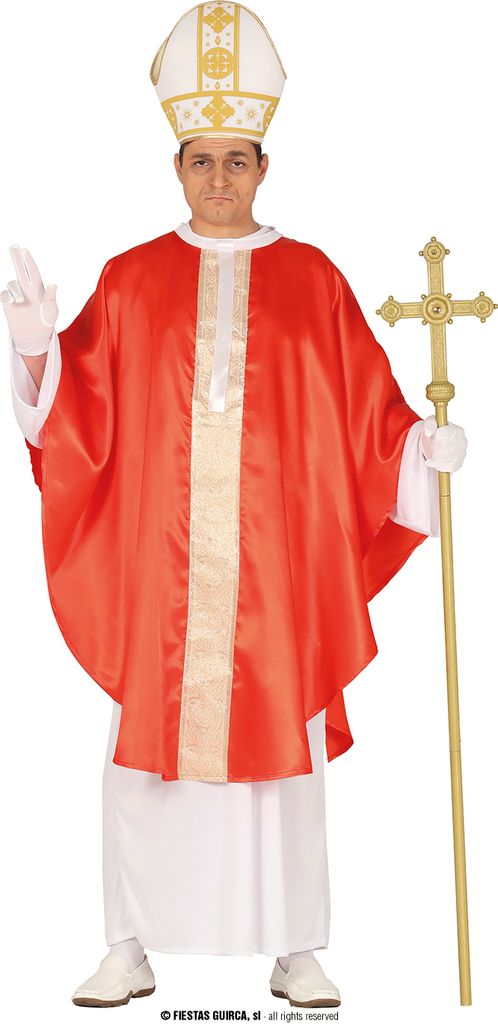 Religion Karneval Kostüm Mantel Tunika Hut Kreuz Prunkvolles Gewand Gold Verziert Mütze Thematik Religiöse Feierlichkeit Elegante Robe, Größe:...