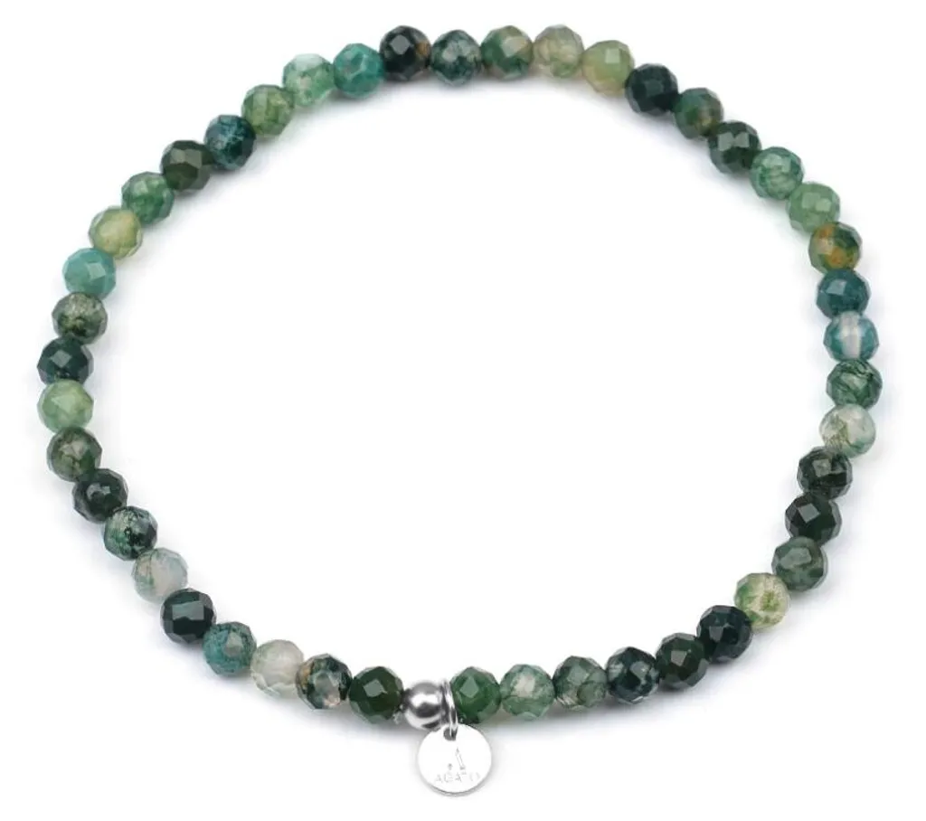 Bracelet agate mousse contre le stress pour calmer les tensions