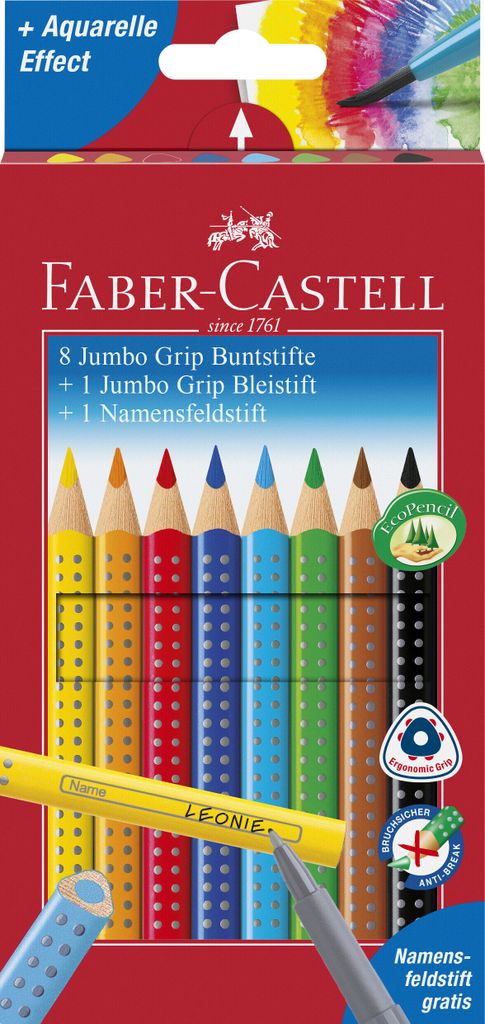 FABER-CASTELL Jumbo GRIP farebné ceruzky, rôzne farby, 8 Obrázok produktu 