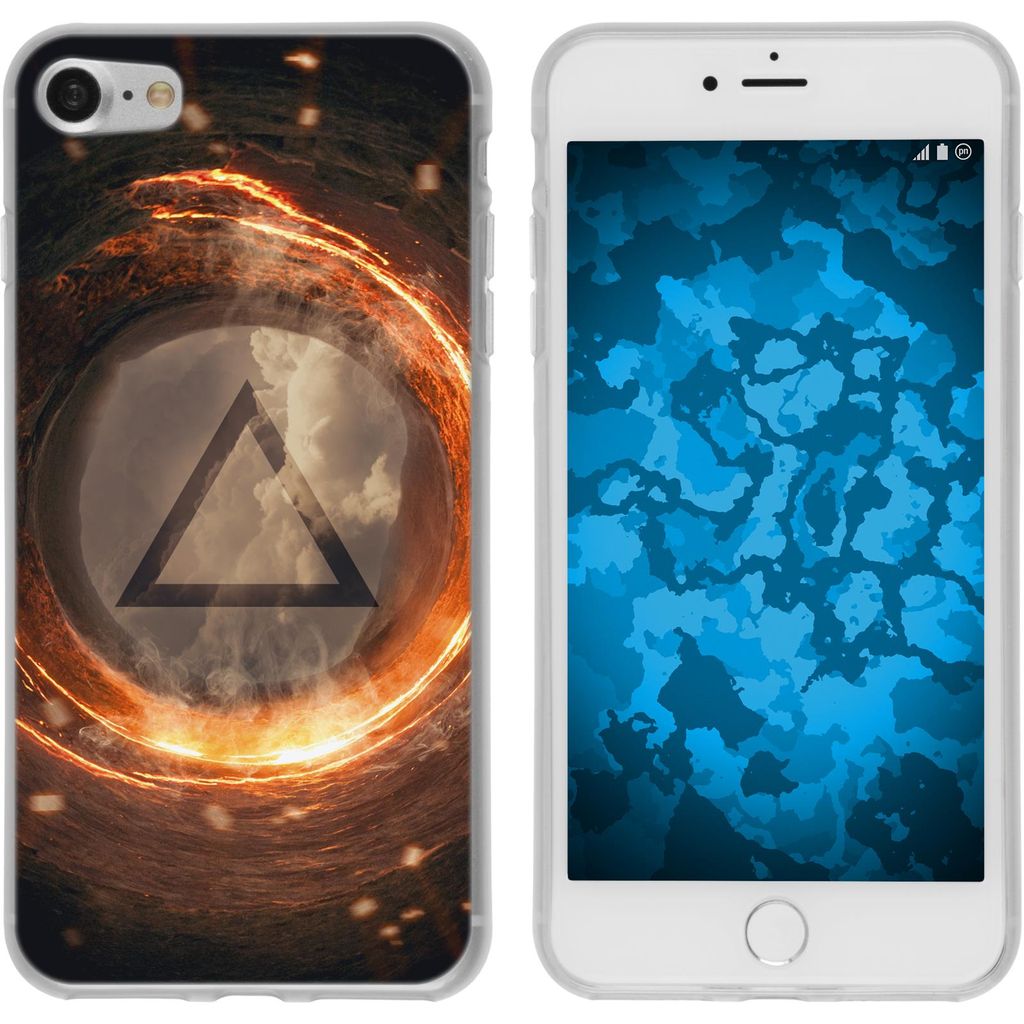 PhoneNatic Case kompatibel mit Apple iPhone 8 Silikon-Hülle Element Feuer M3