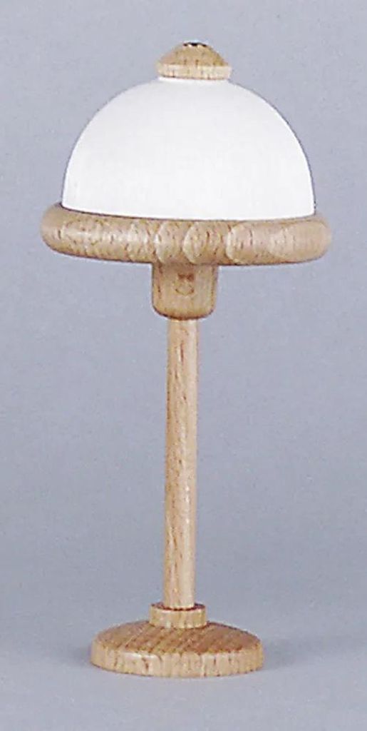 Stehlampe Holz mit weißem Kunststoffschirm, für Puppenhaus