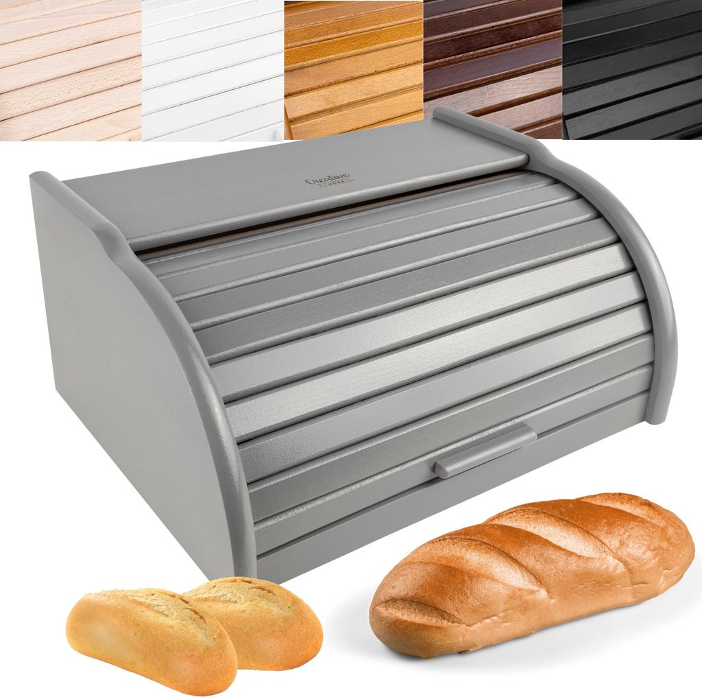 Creative Home Porta-Pane Legno Grigio | 38x28,5x17,5cm | Immagine del prodotto 