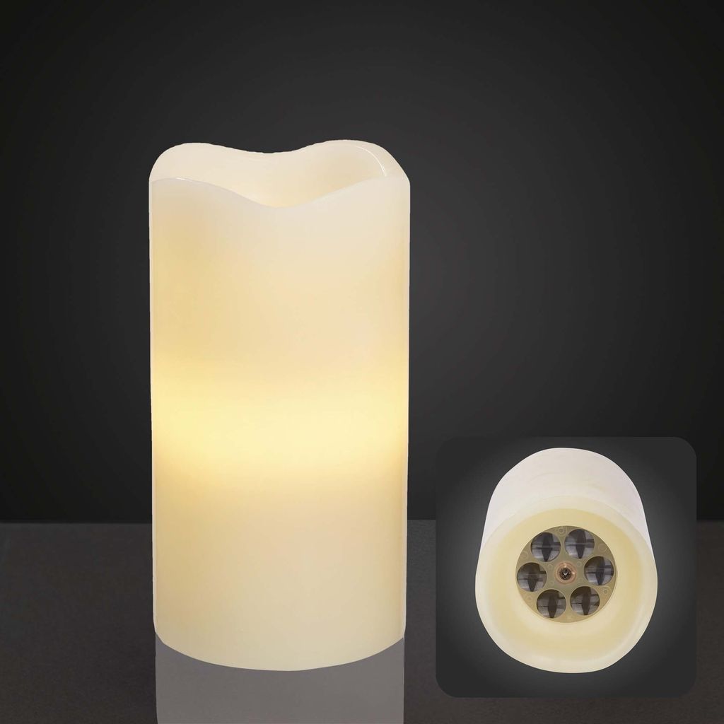 LED-Wachskerze mit Sternenprojektion, batteriebetrieben mit Produktbild 