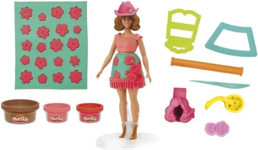 Jeu de moulage coiffure Barbie fleurs et franges rose Hasbro