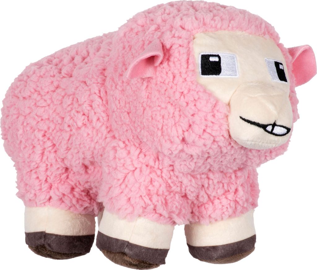 A pink plush sheep toy.