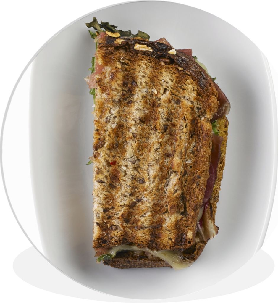 MuchoWow Rundes Wandbild - Runde Bilder Teller mit verbranntem Toast Ø 30 cm Kreis Wanddekoration Kunststoff - Wandkreis - Wandschmuck - Schlafz...