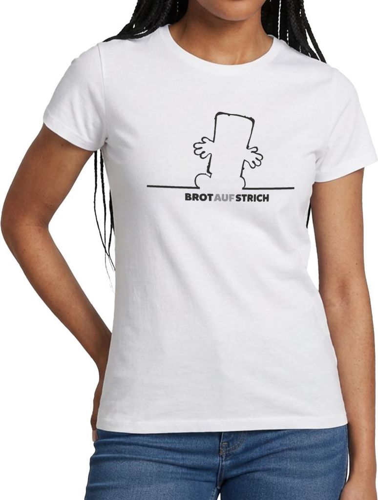 Spreadshirt Bernd Das Brot BrotAufStrich Design In Schwarz Frauen T-Shirt, XL, Weiß