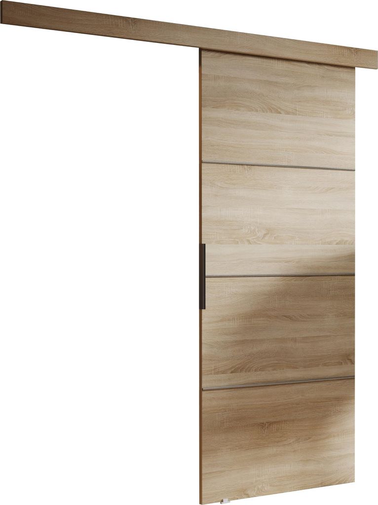 KIER FURNITURE Schiebetür Komplettset MALIBU PLUS 80, Schiebetür, Sliding Door, Innentüren Komplettset,Universal Tür, Türblatt Innen Eiche Son...