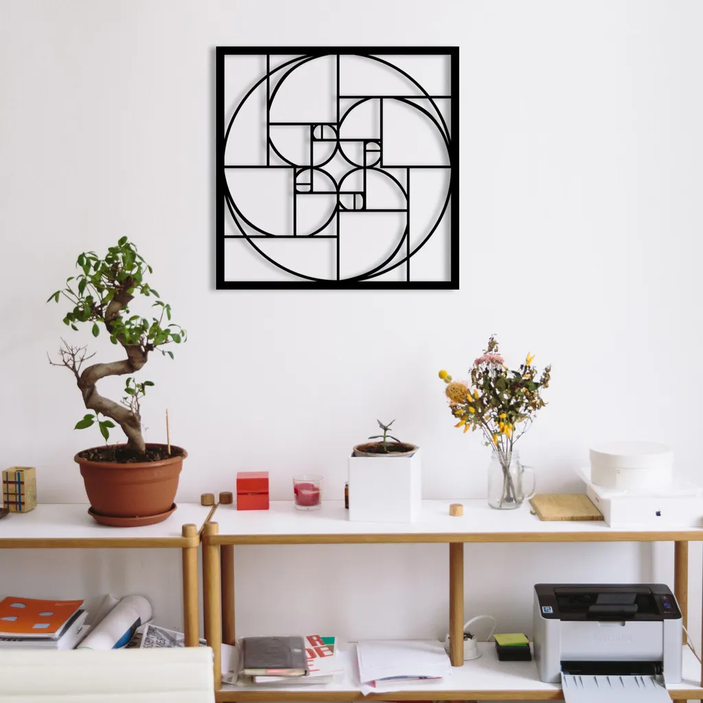 Arredamento Casa Wallity Golden ENZ1252: Quadro Metallo Nero