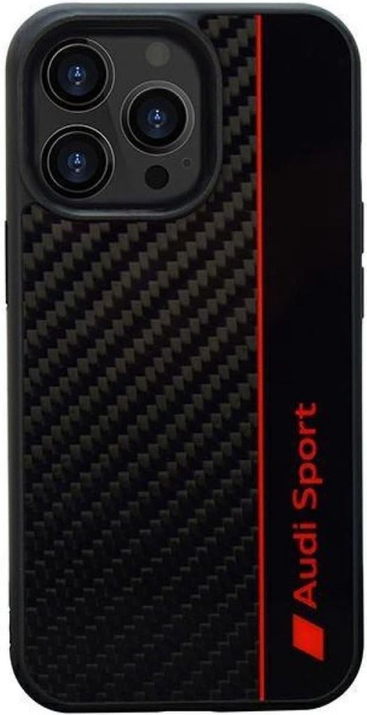Audi Sport Handyhülle iPhone 13 Pro Max Stoßabsorbierende Hülle schwarz Carbon