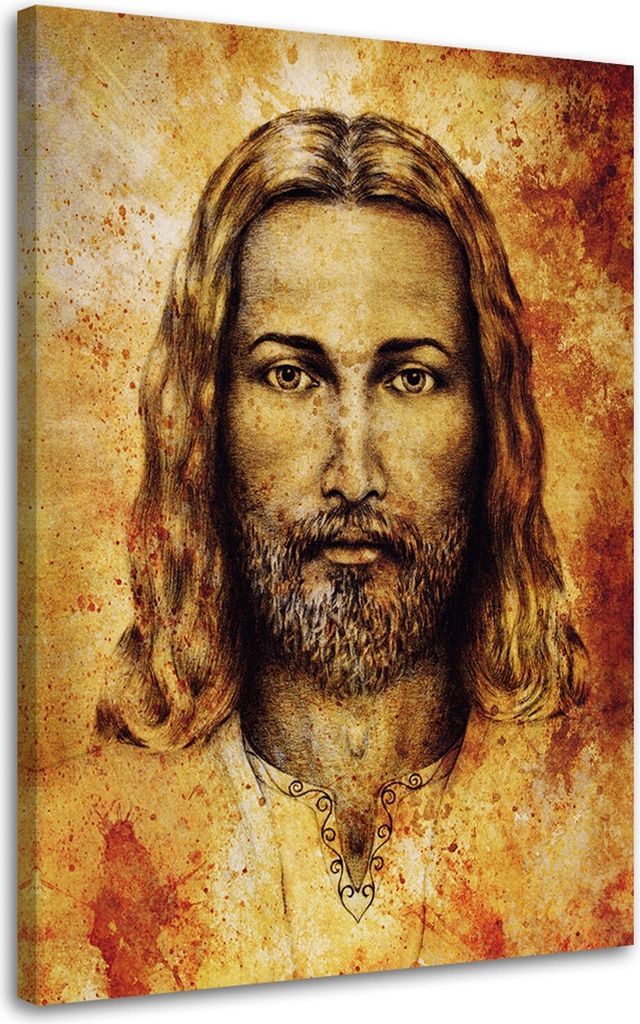 Leinwandbild grabtuch von turin gesicht von jesus christus 80x120 cm Feeby farbe wandbild bereit zum aufhängen