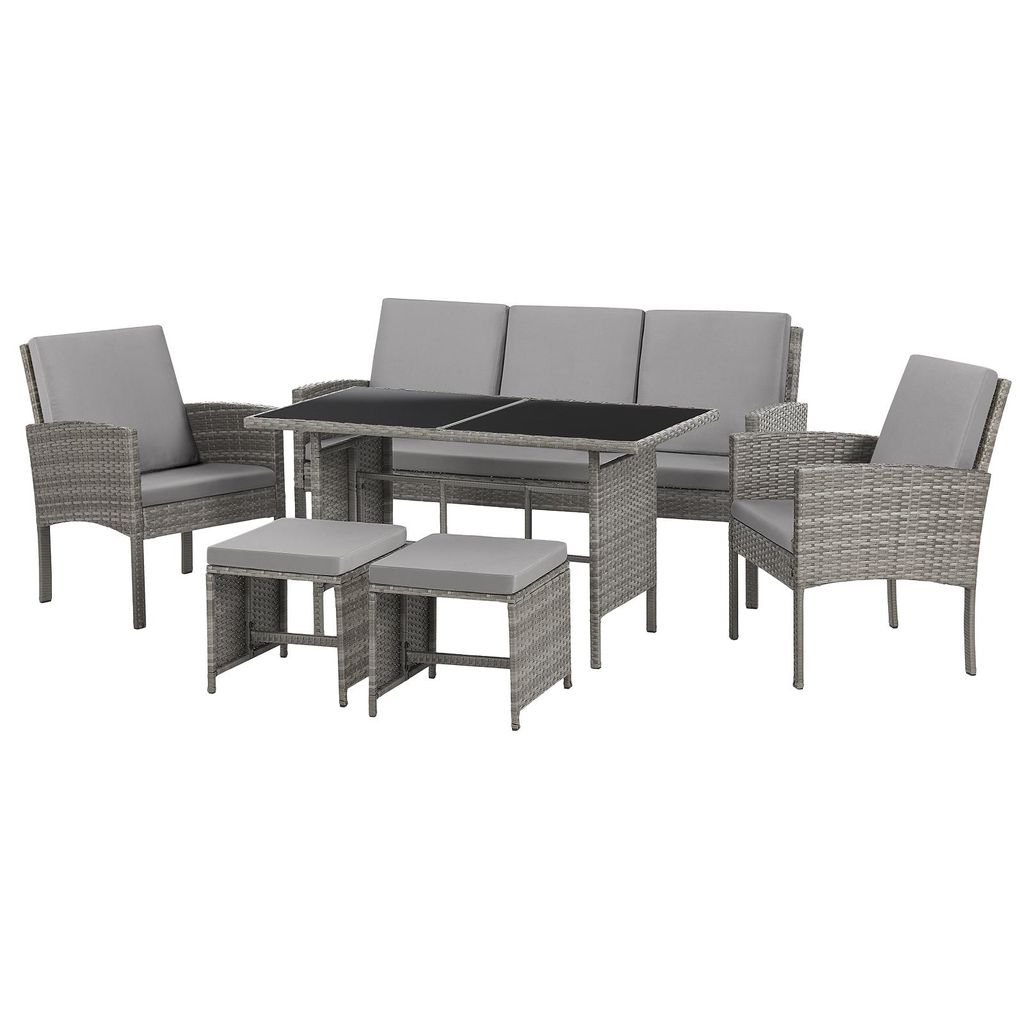 SVITA DENVER Meuble de jardin en poly rotin Ensemble de Image du produit 
