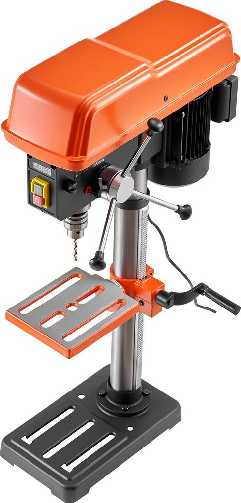 SucceBuy Tischbohrmaschine 254 mm, Säulenbohrmaschine 400 W, Standbohrmaschine mit variabler Drehzahl 440-2600 U/min, Laserführung, neigbarer Tis...