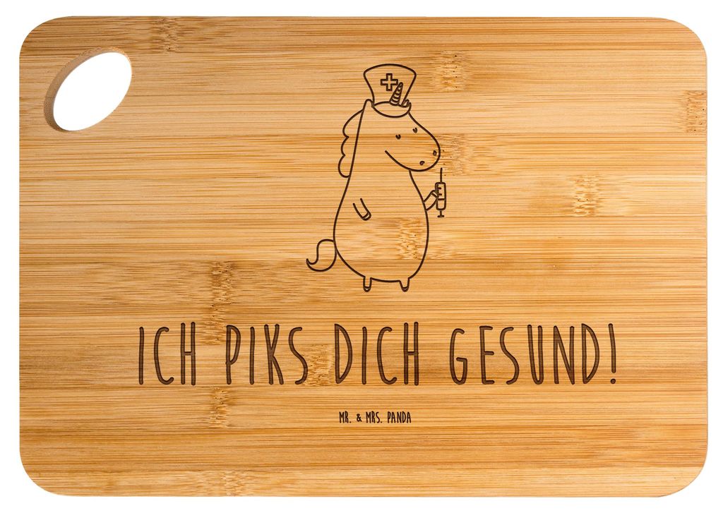 Mr. & Mrs. Panda Schneidebrett Einhorn Krankenschwester - Transparent - Geschenk, Unicorn, Frühstücksbrett, Krankenhaus, Krankenpfleger, Holzbret...