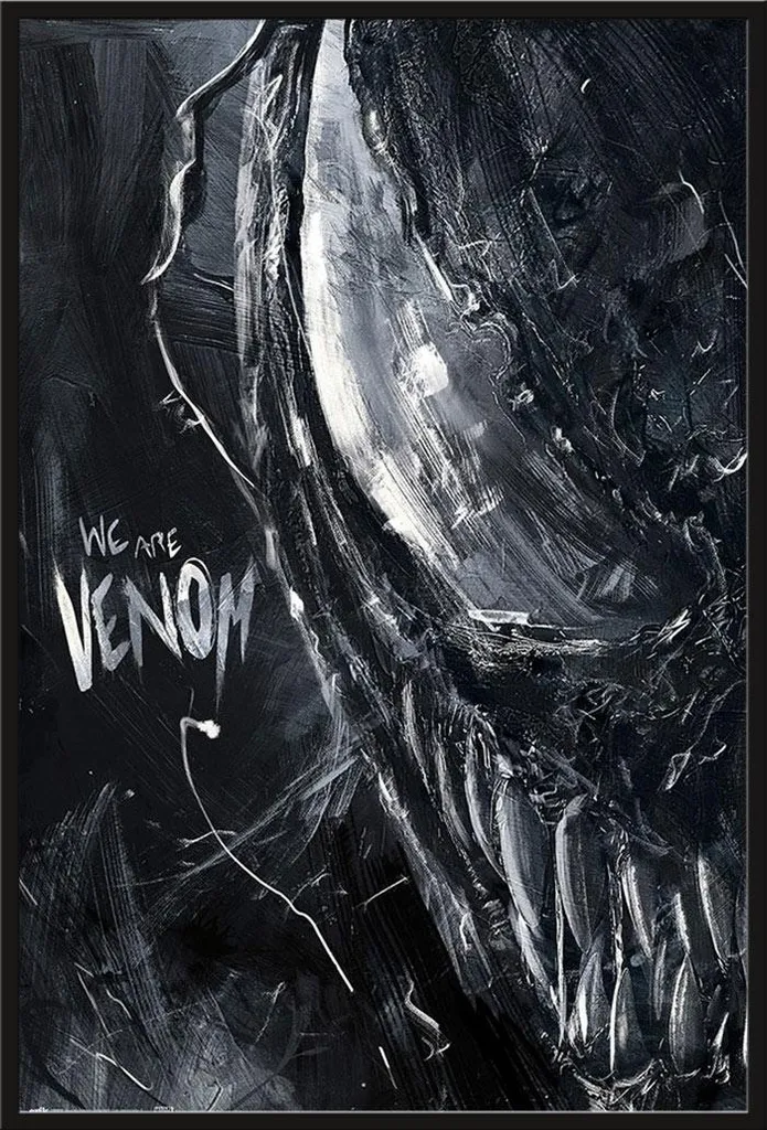 Marvel Affiche Venom Creepy avec Cadre Maxi Shinsuke Noir 61x91.5 cm