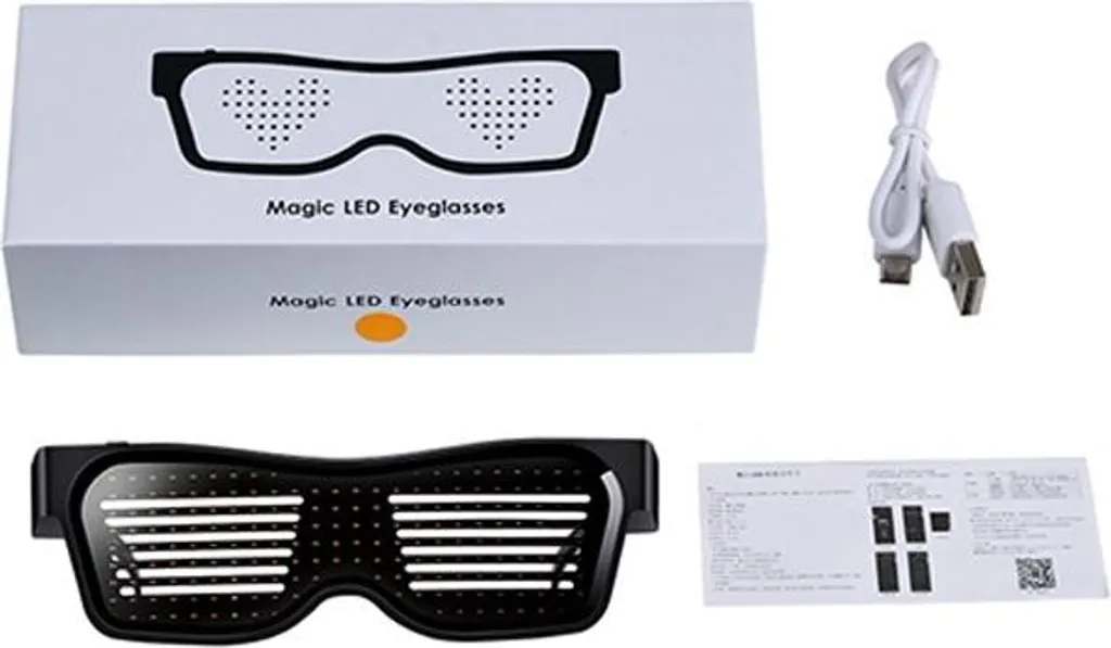 INF Lunettes LED Bluetooth Personnalisables - Effets Lumineux RVB