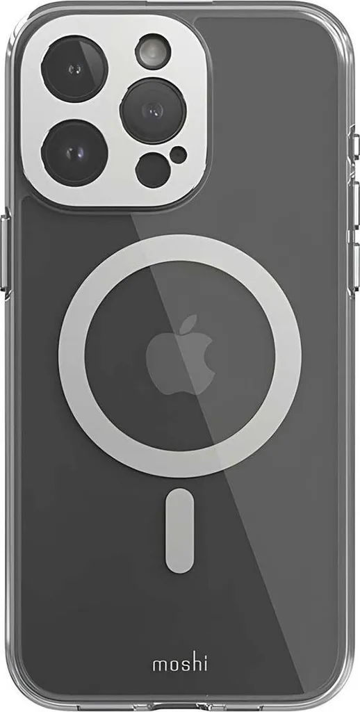 Custodia iPhone 15 Pro Max Moshi iGlaze MagSafe Luna Silver - Resistente