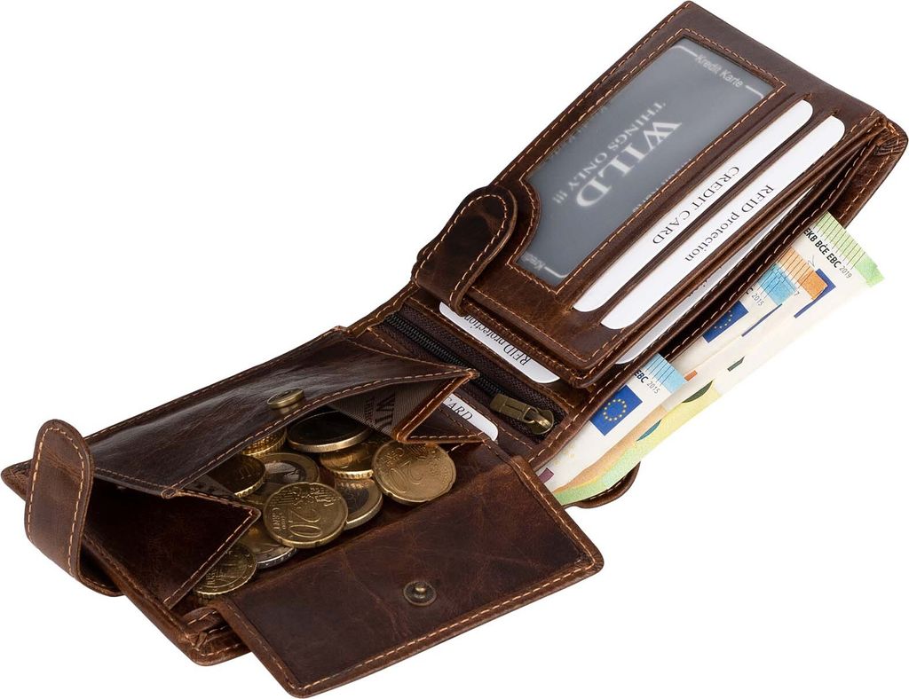 RFID echt Leder Portemonnaie Geldbörse Geldbeutel Herren Produktbild 7