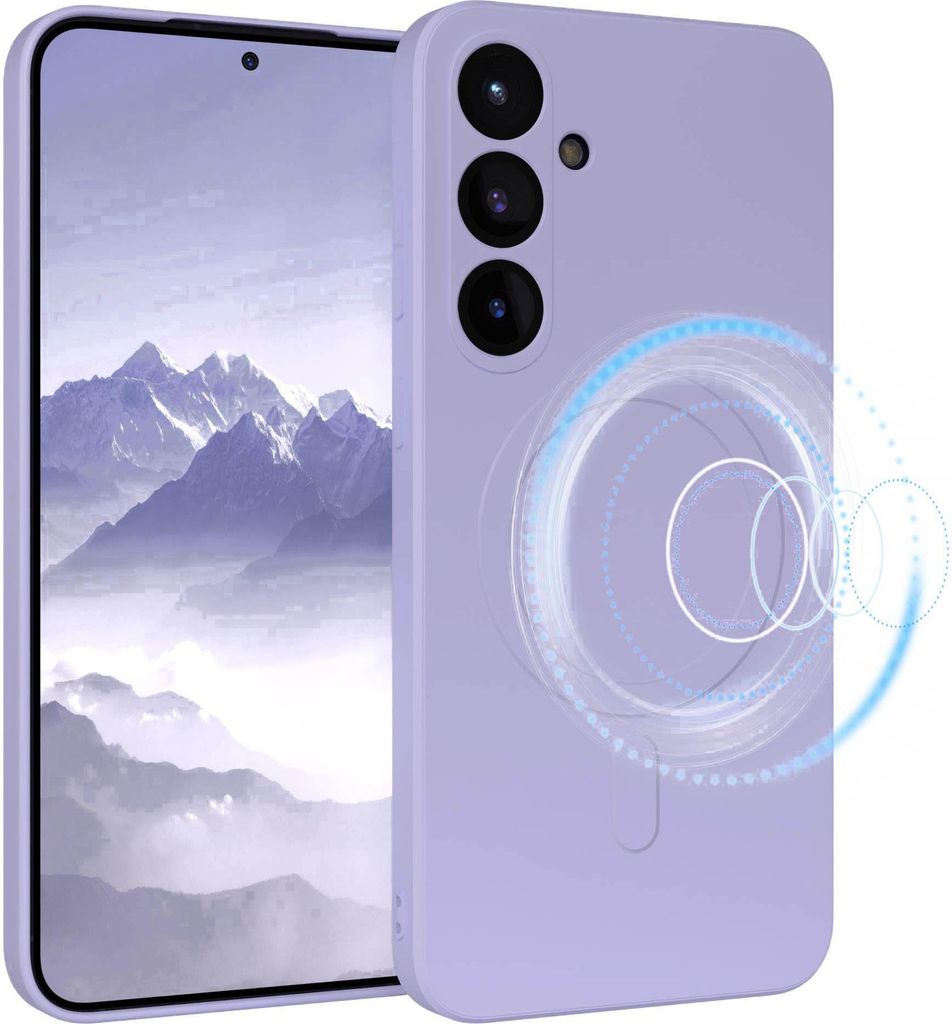 EAZY CASE - Silikonhülle magnetisch für Samsung Galaxy S25 Plus, Hülle Silikon, weich stoßfeste Magnet Handyhülle, Schutzhülle mit Kameraschu...