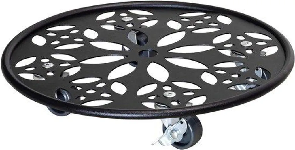 Support de pot de fleurs à roulettes 30 cm acier noir WAGNER 60 kg