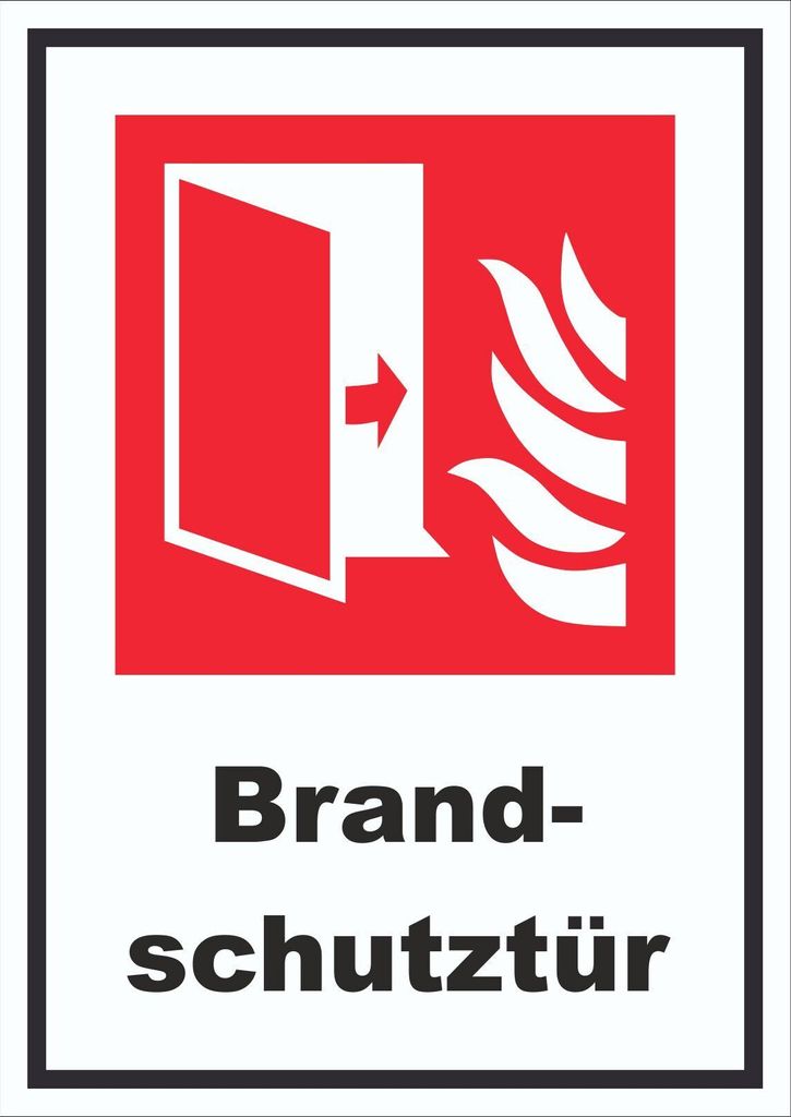 Brandschutztür Brandschutz Schild A2 Rückseite selbstklebend