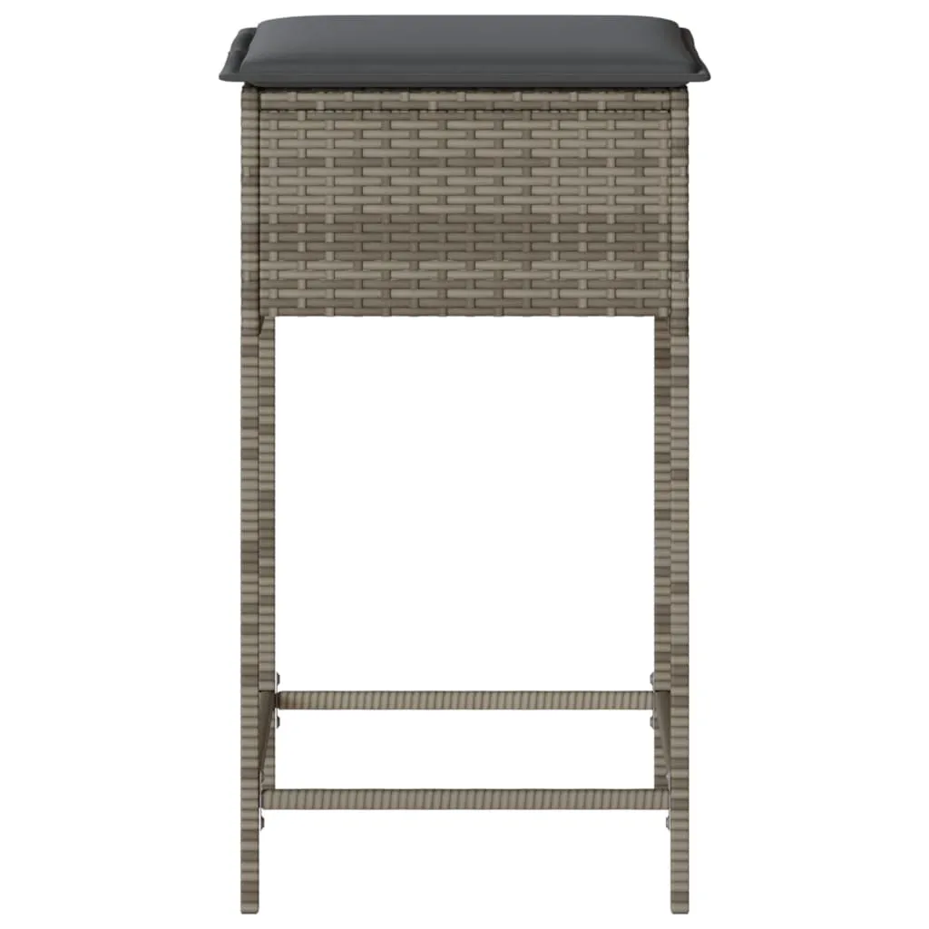 Set Sgabelli vidaXL per Terrazza e Balcone - 2 pz Poly Rattan - 5