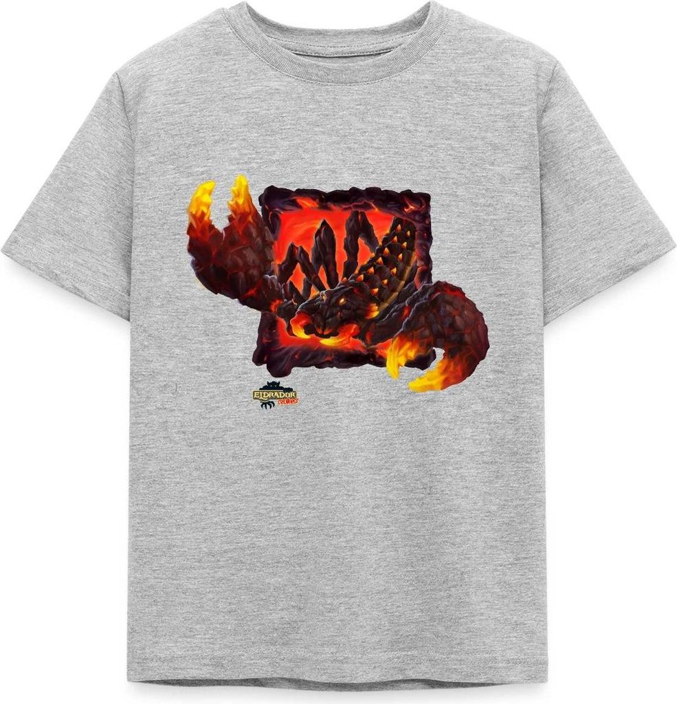 Spreadshirt Schleich Eldrador Lavaskorpion Kinder T-Shirt, 110/116 (5-6 Jahre), Grau meliert