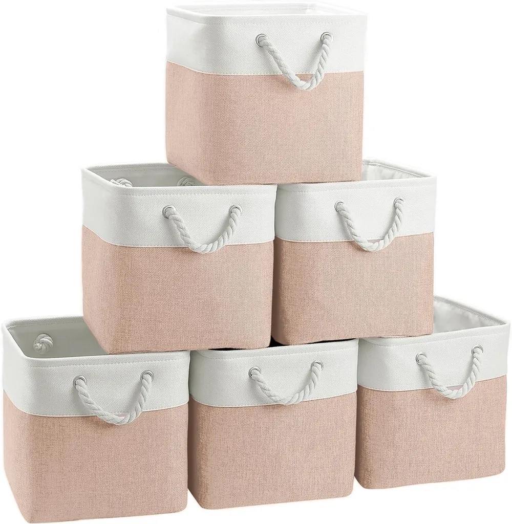 Dites adieu au désordre avec ce lot de 6 paniers de rangement cubes 30cm