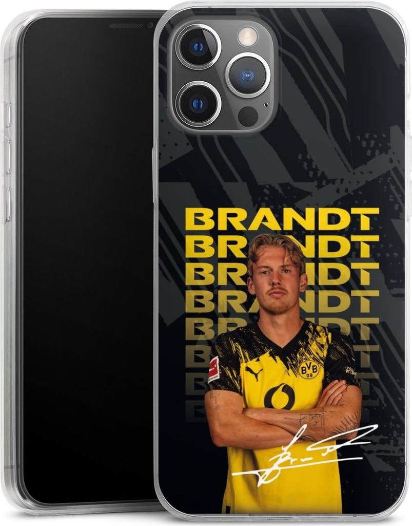 DeinDesign Slim Hülle für Apple iPhone 12 Pro Max Silikon Case Ultra Dünn Handyhülle BVB Borussia Dortmund Julian Brandt