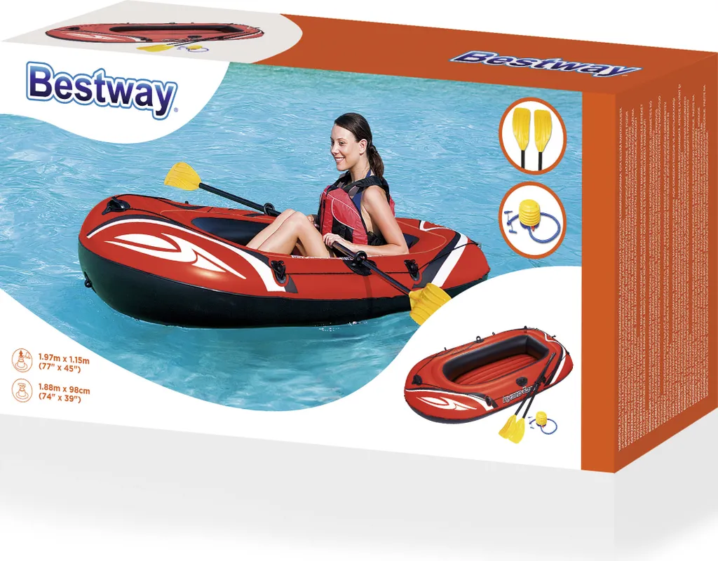 Bateau de plage pour lac et mer Bestway Hydro-Force Raft Set 61062 - 4