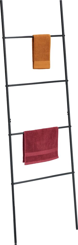 Relaxdays Handtuchleiter, 4 Sprossen, Handtücher & Produktbild 