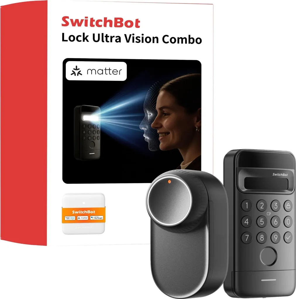 Pack SwitchBot Ultra Vision Noir : Serrure NFC et Accès Faciale Intelligente