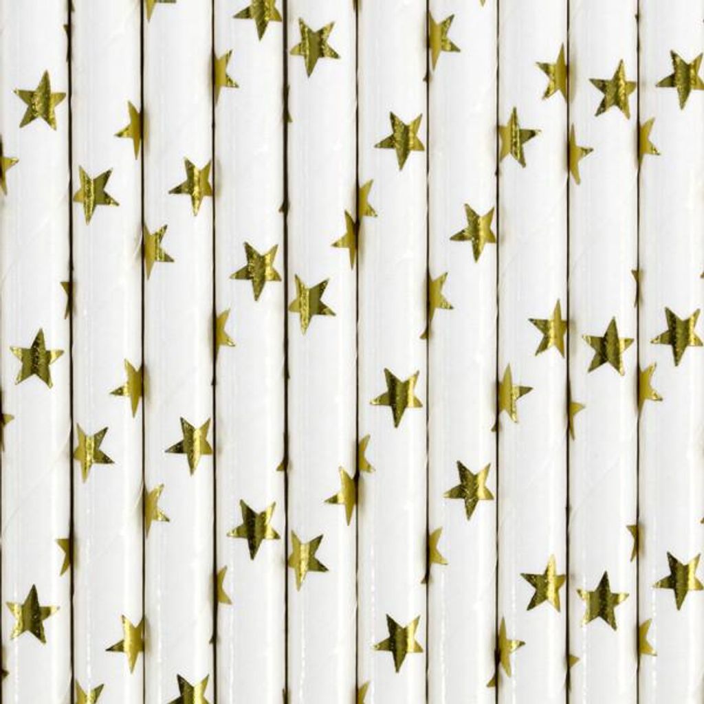 Papierstrohhalme, gold, 19,5cm (1 Packung / 10 Stk.)