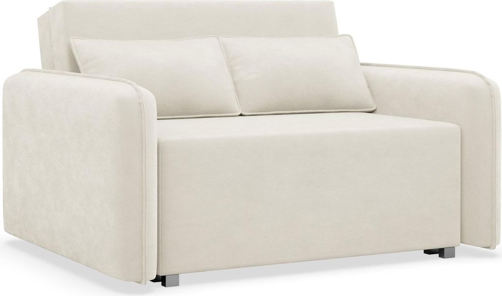 Selsey Duelia – Schlafsofa 2-Sitzer mit Bettkasten, Chenille hydrophob, Creme