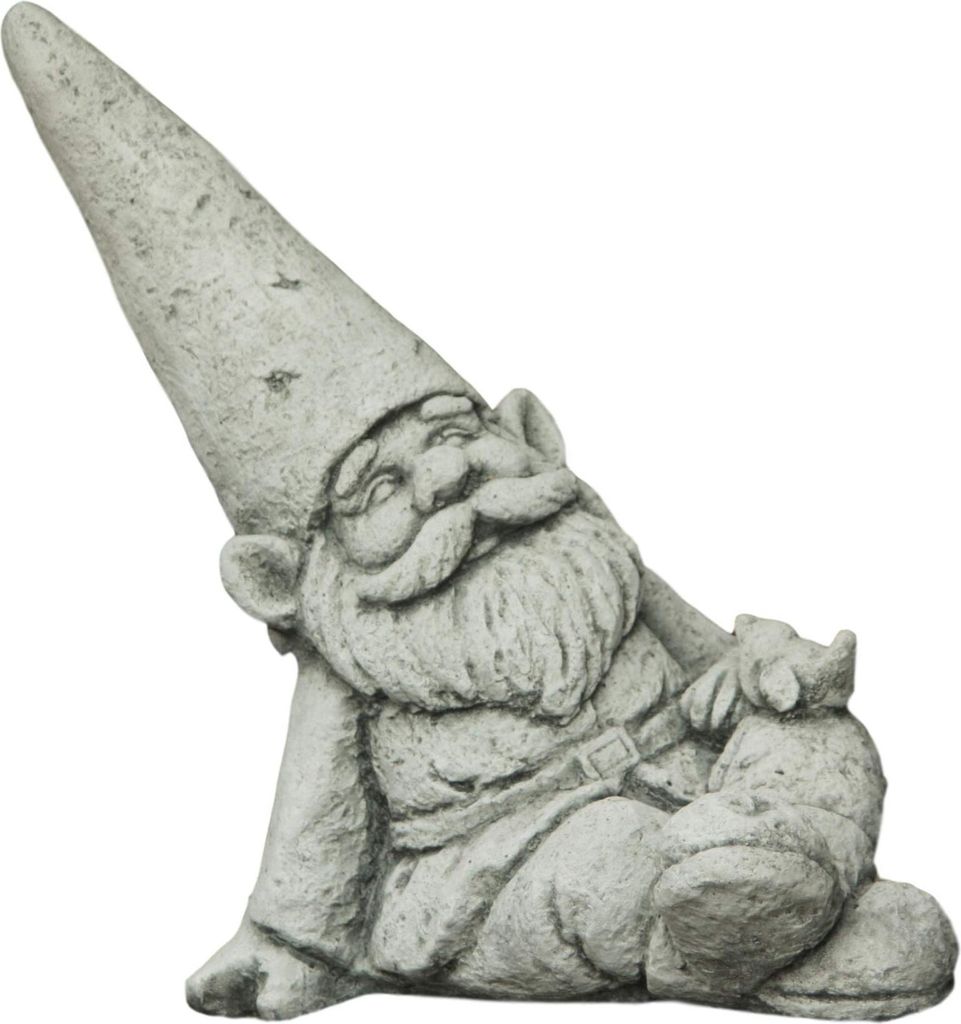 Steinfiguren Horn Gartenzwerg mit Vogel, Frostfest Witterungsbeständig und Neu, das Material besteht aus Steinguss, 34 cm Höhe, 30cm Tiefe, 20cm ...