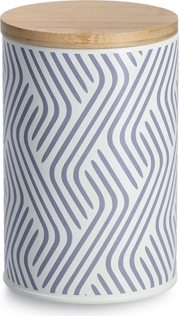 ZELLER Metallgefäß mit Bambusdeckel 1l, fliederfarben 10,5x16,5cm