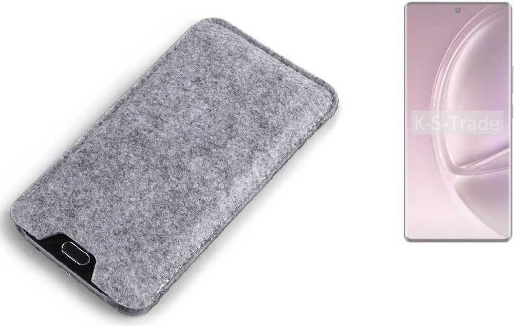 K-S-Trade Filz Handyhülle kompatibel mit Infinix Zero 40 5G Schutzhülle Filztasche Filz Tasche Case Sleeve Handy Hülle Filzhülle grau