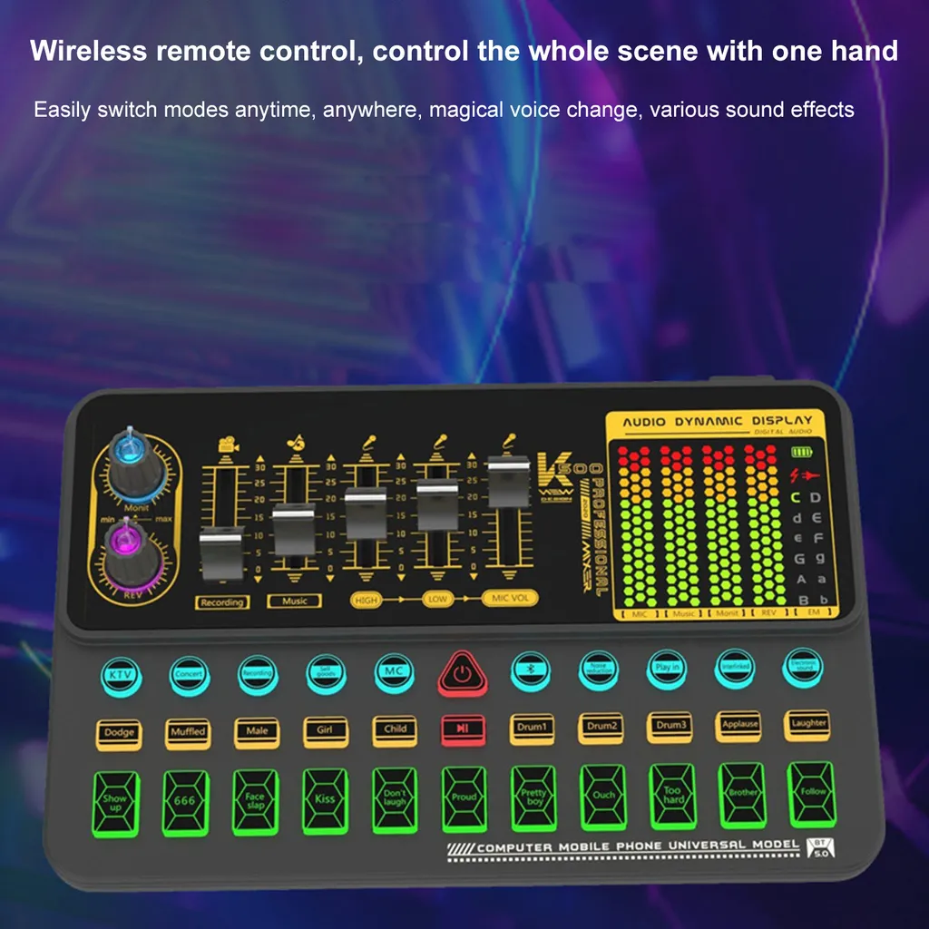 Carte son live USB Bluetooth pour streaming et DJ avec volume ajustable