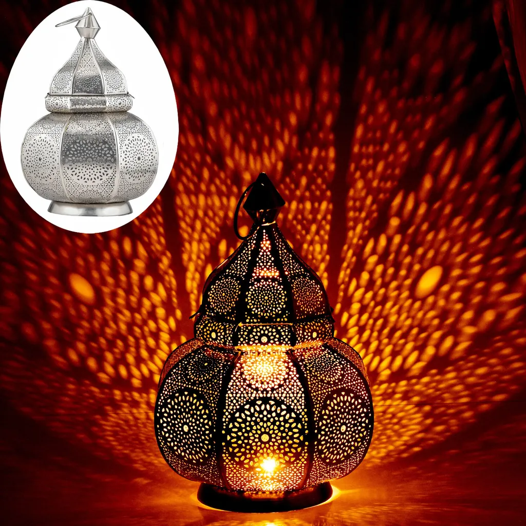 Lanterna Argentata Lamisa | Lampada da Tavolo Orientale di Design