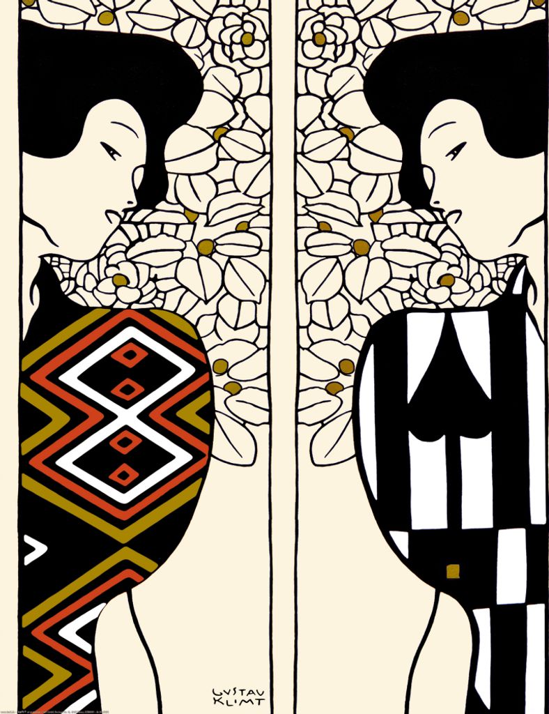 Gustav Klimt Kunstdruck Bild - Zwei Silhouetten, 1912 (50 x 40 cm)