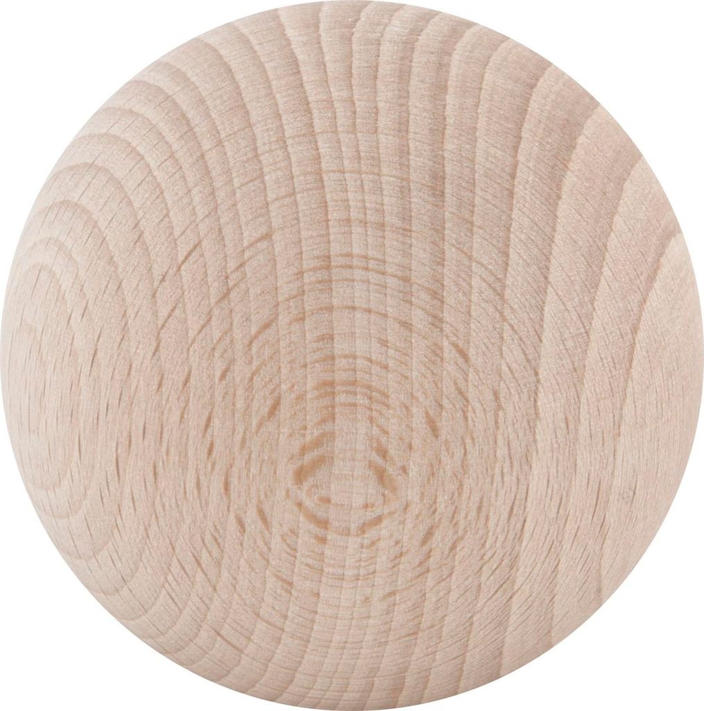 Holz-Kugel (Türknauf) ø 60 mm ohne Hülse M8-Gewinde, Möbelgriff Buche natur