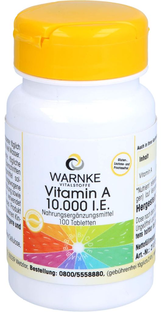 WARNKE Vitalstoffe Vitamín A 10 000 I.U., 100 tabliet Obrázok produktu 